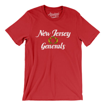 New Jersey Generals Football Men/Unisex T-Shirt-Red-Allegiant Goods Co. Vintage Sports Apparel