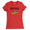 Chicago Style Hot Dog Women's T-Shirt-Red-Allegiant Goods Co. Vintage Sports Apparel