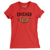 Chicago Style Deep Dish Pizza Women's T-Shirt-Red-Allegiant Goods Co. Vintage Sports Apparel