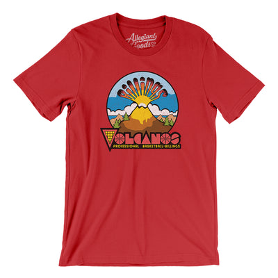 BIllings Volcanos Basketball Men/Unisex T-Shirt-Red-Allegiant Goods Co. Vintage Sports Apparel