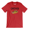 Chicago Style Hot Dog Men/Unisex T-Shirt-Red-Allegiant Goods Co. Vintage Sports Apparel
