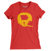Iowa Vintage Football Helmet Women's T-Shirt-Red-Allegiant Goods Co. Vintage Sports Apparel