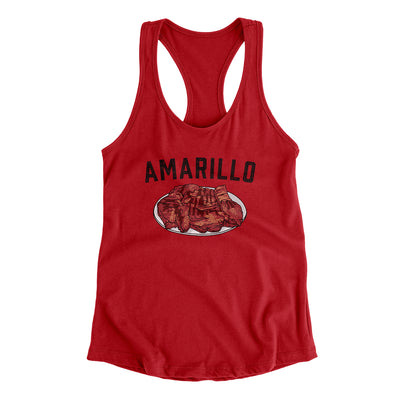 Amarillo Steak Women's Racerback Tank-Red-Allegiant Goods Co. Vintage Sports Apparel