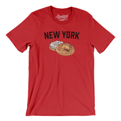 New York Bagel Men/Unisex T-Shirt-Red-Allegiant Goods Co. Vintage Sports Apparel