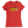 Palm Springs Suns Baseball Women's T-Shirt-Red-Allegiant Goods Co. Vintage Sports Apparel