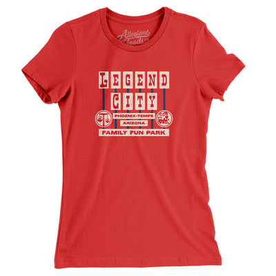 Legend City Amusement Park Women's T-Shirt-Red-Allegiant Goods Co. Vintage Sports Apparel