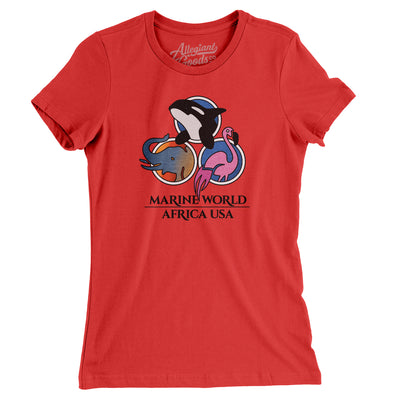 Marine World/ Africa USA Amusement Park Women's T-Shirt-Red-Allegiant Goods Co. Vintage Sports Apparel
