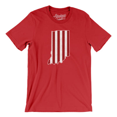 Indiana Hoosier Stripes Men/Unisex T-Shirt-Red-Allegiant Goods Co. Vintage Sports Apparel