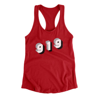 Raleigh 919 Area Code Women's Racerback Tank-Allegiant Goods Co. Vintage Sports Apparel