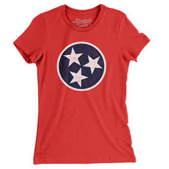 Tennessee State Flag Women's T-Shirt-Red-Allegiant Goods Co. Vintage Sports Apparel