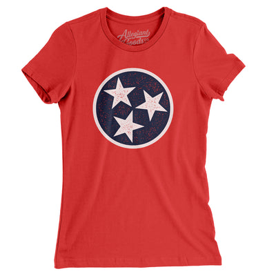 Tennessee State Flag Women's T-Shirt-Red-Allegiant Goods Co. Vintage Sports Apparel