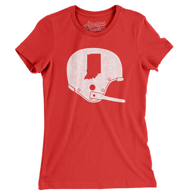Indiana Vintage Football Helmet Women's T-Shirt-Red-Allegiant Goods Co. Vintage Sports Apparel