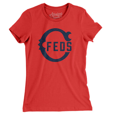 Chicago Feds Baseball Women's T-Shirt-Red-Allegiant Goods Co. Vintage Sports Apparel