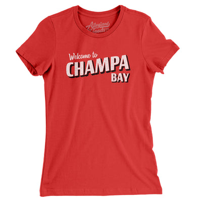 Champa Bay Women's T-Shirt-Red-Allegiant Goods Co. Vintage Sports Apparel