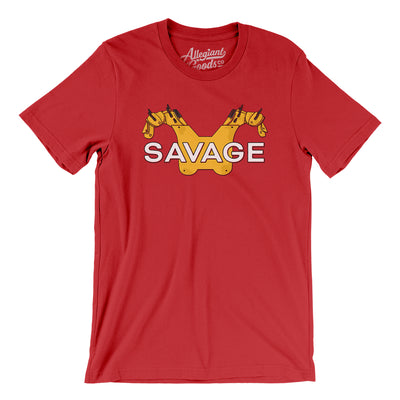 Savage Pads Men/Unisex T-Shirt-Red-Allegiant Goods Co. Vintage Sports Apparel