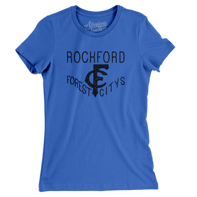 Rockford Forest Citys Baseball Women's T-Shirt-True Royal-Allegiant Goods Co. Vintage Sports Apparel