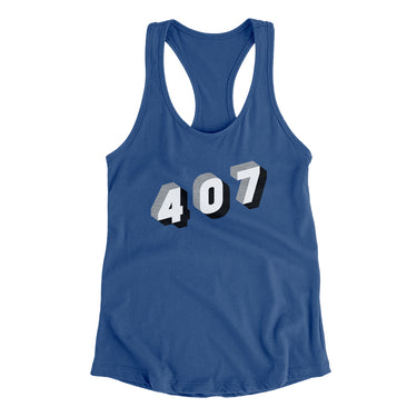 Orlando 407 Area Code Women's Racerback Tank-Allegiant Goods Co. Vintage Sports Apparel
