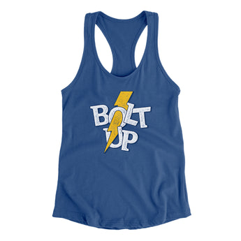 Bolt Up Women's Racerback Tank-Royal-Allegiant Goods Co. Vintage Sports Apparel
