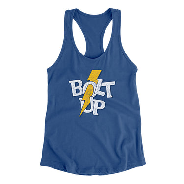 Bolt Up Women's Racerback Tank-Allegiant Goods Co. Vintage Sports Apparel