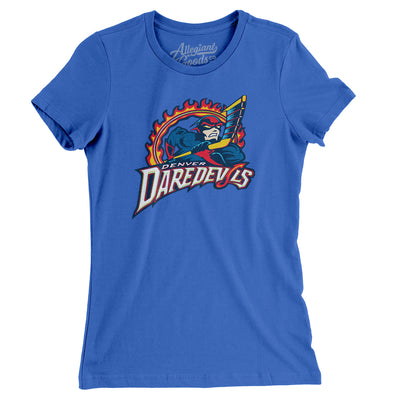 Denver Daredevils Roller Hockey Women's T-Shirt-True Royal-Allegiant Goods Co. Vintage Sports Apparel