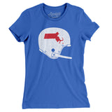 Massachusetts Vintage Football Helmet Women's T-Shirt-Allegiant Goods Co. Vintage Sports Apparel