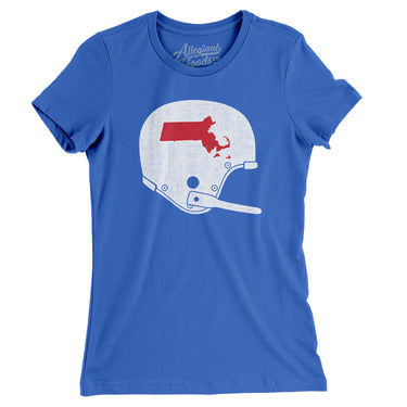Massachusetts Vintage Football Helmet Women's T-Shirt-Allegiant Goods Co. Vintage Sports Apparel