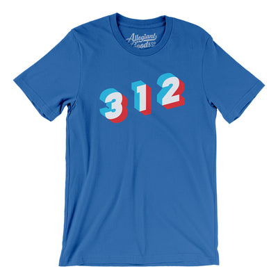 Chicago 312 Area Code Men/Unisex T-Shirt-True Royal-Allegiant Goods Co. Vintage Sports Apparel