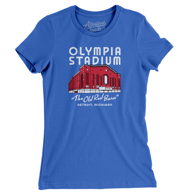Detroit Olympia Stadium Women's T-Shirt-True Royal-Allegiant Goods Co. Vintage Sports Apparel