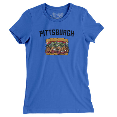Pittsburgh Style Sandwich Women's T-Shirt-True Royal-Allegiant Goods Co. Vintage Sports Apparel