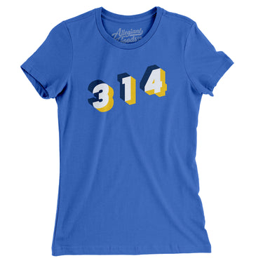 St. Louis 314 Area Code Women's T-Shirt-Allegiant Goods Co. Vintage Sports Apparel
