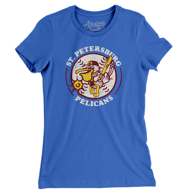 St. Petersburg Pelicans Baseball Women's T-Shirt-True Royal-Allegiant Goods Co. Vintage Sports Apparel