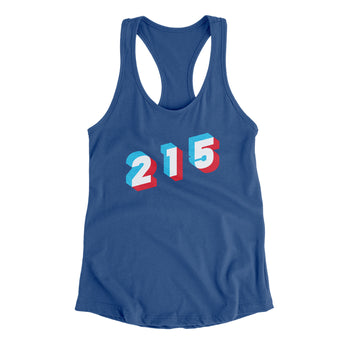 Philadelphia 215 Area Code Women's Racerback Tank-Allegiant Goods Co. Vintage Sports Apparel