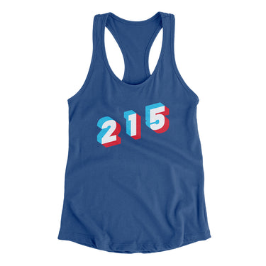 Philadelphia 215 Area Code Women's Racerback Tank-Allegiant Goods Co. Vintage Sports Apparel