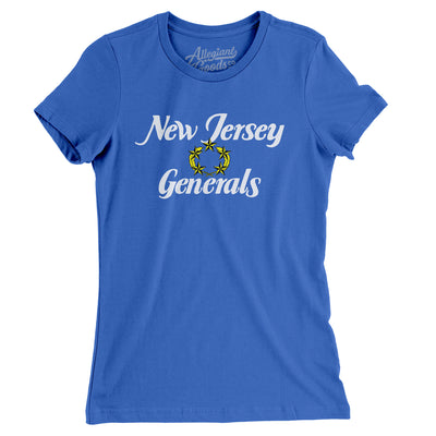 New Jersey Generals Football Women's T-Shirt-True Royal-Allegiant Goods Co. Vintage Sports Apparel
