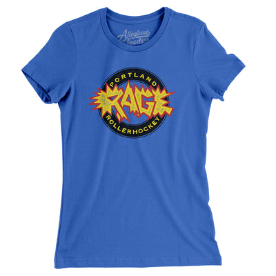 Portland Rage Roller Hockey Women's T-Shirt-True Royal-Allegiant Goods Co. Vintage Sports Apparel