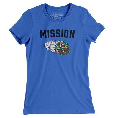 Mission Burrito Women's T-Shirt-True Royal-Allegiant Goods Co. Vintage Sports Apparel