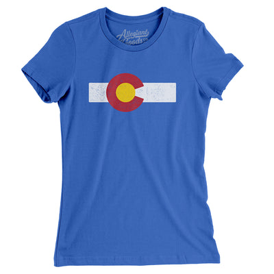 Colorado State Flag Women's T-Shirt-True Royal-Allegiant Goods Co. Vintage Sports Apparel