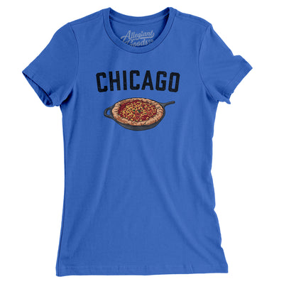 Chicago Style Deep Dish Pizza Women's T-Shirt-True Royal-Allegiant Goods Co. Vintage Sports Apparel