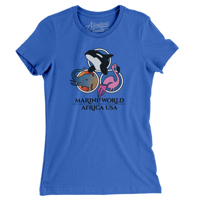 Marine World/ Africa USA Amusement Park Women's T-Shirt-True Royal-Allegiant Goods Co. Vintage Sports Apparel