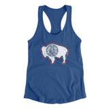 Wyoming State Flag Women's Racerback Tank-Royal-Allegiant Goods Co. Vintage Sports Apparel