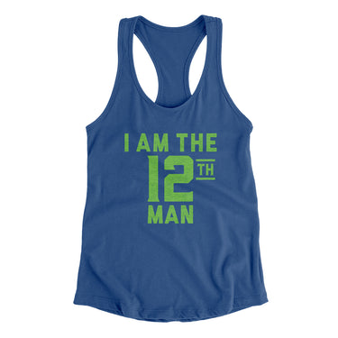 I Am The 12th Man Women's Racerback Tank-Allegiant Goods Co. Vintage Sports Apparel