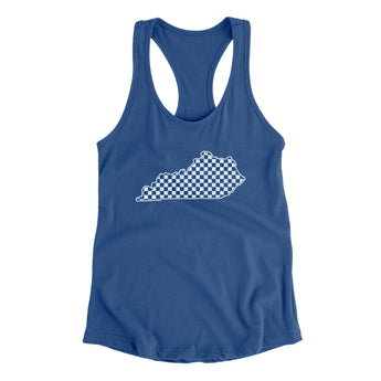 Kentucky Checkerboard Women's Racerback Tank-Royal-Allegiant Goods Co. Vintage Sports Apparel