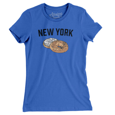 New York Bagel Women's T-Shirt-True Royal-Allegiant Goods Co. Vintage Sports Apparel
