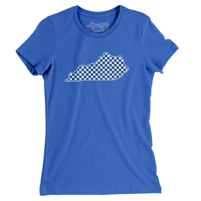 Kentucky Checkerboard Women's T-Shirt-True Royal-Allegiant Goods Co. Vintage Sports Apparel