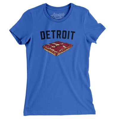 Detroit Style Pan Pizza Women's T-Shirt-True Royal-Allegiant Goods Co. Vintage Sports Apparel