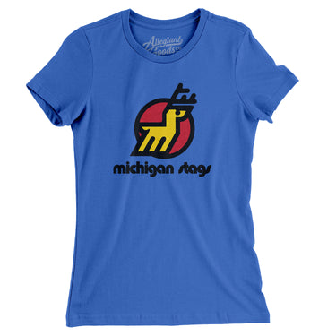 Michigan Stags Hockey Women's T-Shirt-Allegiant Goods Co. Vintage Sports Apparel