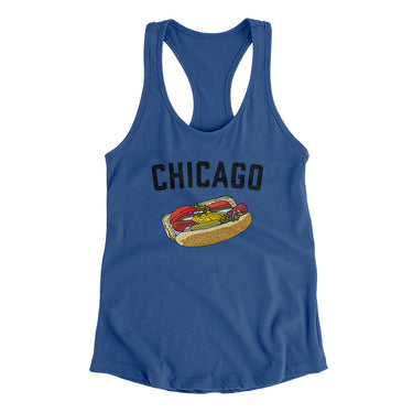 Chicago Style Hot Dog Women's Racerback Tank-Allegiant Goods Co. Vintage Sports Apparel