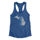 Michigan Helmet Stripes Women's Racerback Tank-Allegiant Goods Co. Vintage Sports Apparel