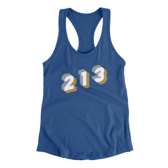 Los Angeles 213 Area Code Women's Racerback Tank-Allegiant Goods Co. Vintage Sports Apparel