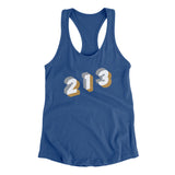 Los Angeles 213 Area Code Women's Racerback Tank-Allegiant Goods Co. Vintage Sports Apparel